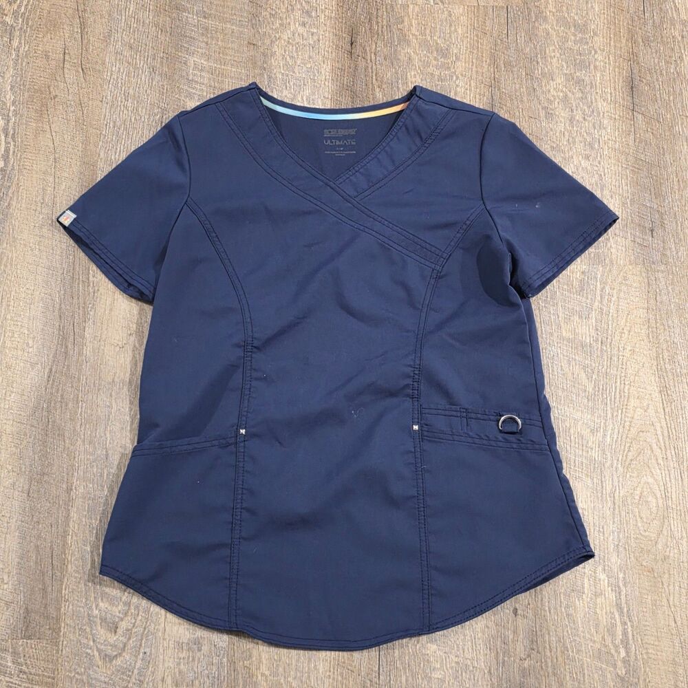 Scrubstar Ultimate Women's Short Sleeve Navy Blue Medical Scrub Top Size S/CH